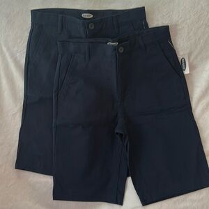 Old Navy 2 pair navy shorts NWT adjustable waist 14 slim